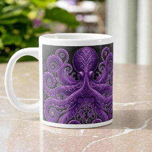 Paarse Octopus Victoriaanse Steampunk Kraken Grote Koffiekop