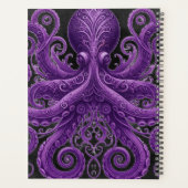 Paarse Octopus Victoriaanse Steampunk Kraken Planner (Achterkant)