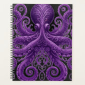 Paarse Octopus Victoriaanse Steampunk Kraken Planner (Voorkant)