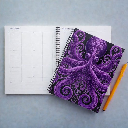 Paarse Octopus Victoriaanse Steampunk Kraken Planner