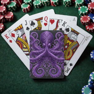 Paarse Octopus Victoriaanse Steampunk Kraken Pokerkaarten