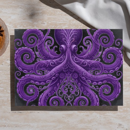 Paarse Octopus Victoriaanse Steampunk Kraken  Tissuepapier