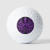 Paarse Octopus Victorian Steampunk Kraken  Golfballen (Voorkant)
