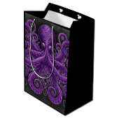 Paarse Octopus Victorian Steampunk Kraken Medium Cadeauzakje (Achterkant Gekanteld)
