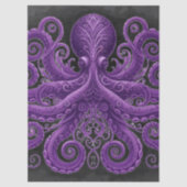 Paarse Octopus Victorian Steampunk Kraken Tissuepapier (Voorkant)