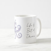 Paarse Octopus Witte Strik Koffiemok (Voorkant rechts)