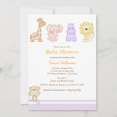 Paarse Oerwoud Baby's Baby shower Uitnodiging (Voorkant)