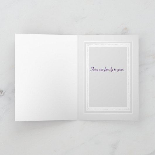 Paarse of aangepaste kleurenkerststructuur feestdagen kaart (Binnen)