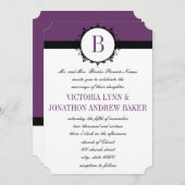 Paarse of willekeurige kleurenmonogram kaart (Voorkant / Achterkant)