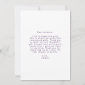 Paarse offset Arch Photo Afstuderen Bedankkaart (Achterkant)