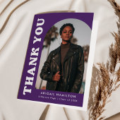 Paarse offsetbedekking 4 Foto-Afstuderen Bedankkaart