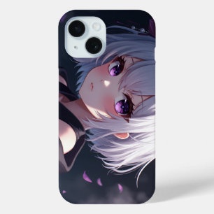 Paarse ogen meisje telefoonhoesje iPhone 15 case