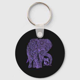 Paarse Olifant Alzheimer Bewustzijn Kleding en gi Sleutelhanger