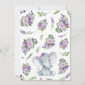 Paarse Olifant Baby Shower Kaart (Achterkant)