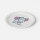 Paarse Olifant Bord 4 Baby shower, Verjaardag (Gekanteld)