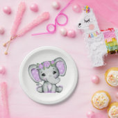 Paarse Olifant Bord 4 Baby shower, Verjaardag Roos (Feest)