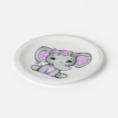 Paarse Olifant Bord 4 Baby shower, Verjaardag Roos (Gekanteld)