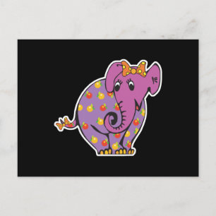 paarse olifant briefkaart