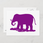 Paarse olifant briefkaart (Voorkant / Achterkant)