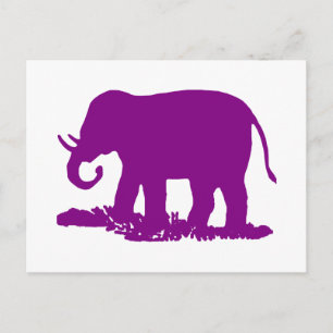 Paarse olifant briefkaart