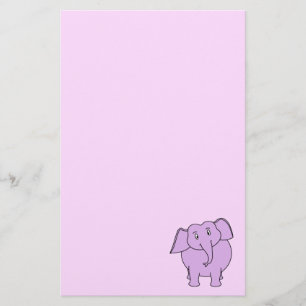 Paarse olifant. Cartoon Briefpapier