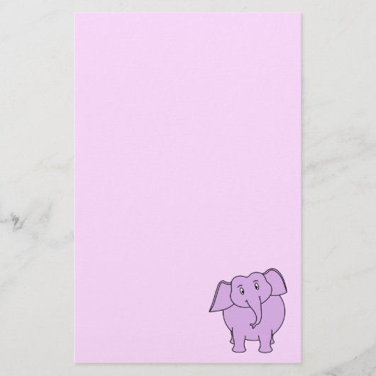 Paarse olifant. Cartoon Briefpapier (Voorkant)