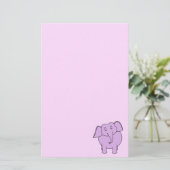 Paarse olifant. Cartoon Briefpapier (Staand voorkant)