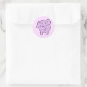Paarse olifant. Cartoon Ronde Sticker (Tas)