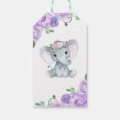 Paarse olifant dank u Label Rozen Cadeaulabel (Achterkant)