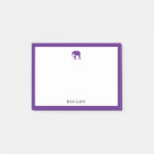 Paarse olifant en grens op wit met naam post-it® notes (Voorkant)