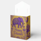 Paarse olifant Happy Diwali Bedankdoosjes (Geopend)