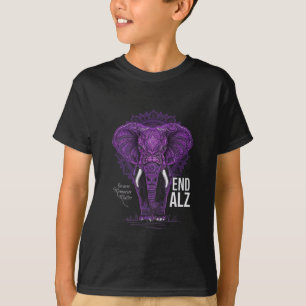 Paarse olifant Heimerheimer Awareness End Heimer T-shirt