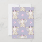 Paarse olifant heteluchtballon dank je kaart (Achterkant)