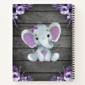 Paarse Olifant Hues Boek Baby shower Verjaardag (Achterkant)