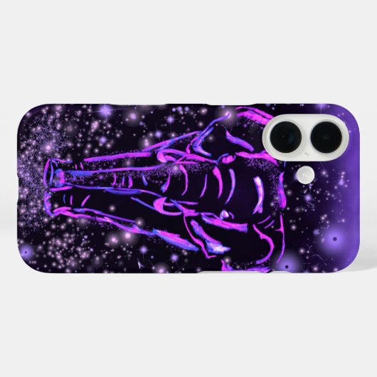 Paarse olifant iPhone hoesje (Achterkant (horizontaal))