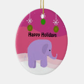 Paarse Olifant Kerst Ornament (Rechts)