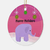 Paarse Olifant Kerst Ornament (Links)