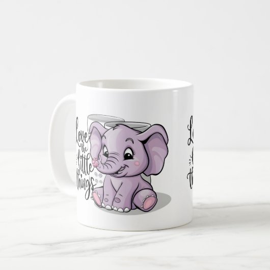 Paarse olifant koffiemok (Voorkant links)