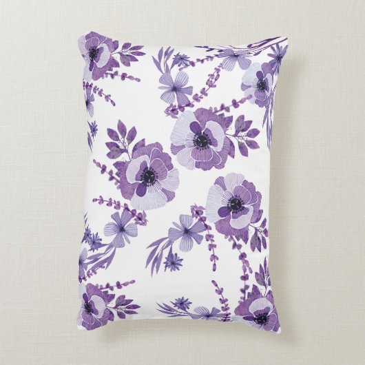 Paarse olifant meisje aangepaste naam kussen (Achterkant (Verticaal))