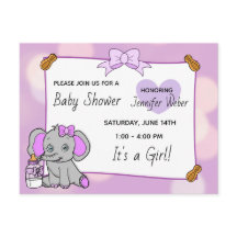  Paarse Olifant Meisje Baby shower