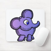 Paarse olifant muismat (Met muis)