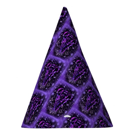 Paarse olifant partij Pet Feesthoedjes (Rechts)