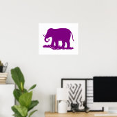 Paarse olifant poster (Thuiskantoor)