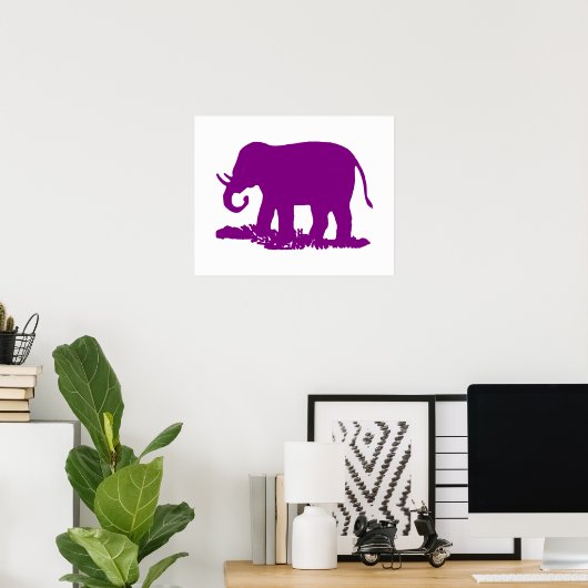 Paarse olifant poster (Thuiskantoor)