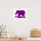 Paarse olifant poster (Keuken)
