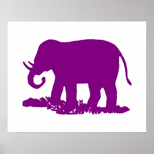 Paarse olifant poster (Voorkant)