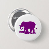 Paarse olifant ronde button 5,7 cm (Voorkant /achterkant)