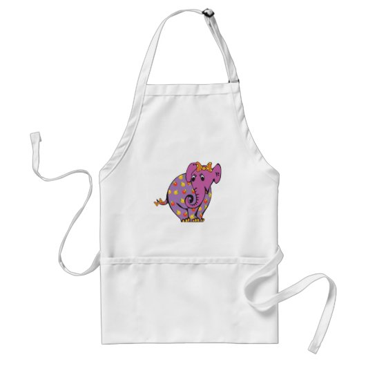 paarse olifant standaard schort (Voorkant)