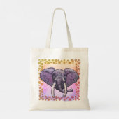 Paarse Olifant Tote Bag (Achterkant)