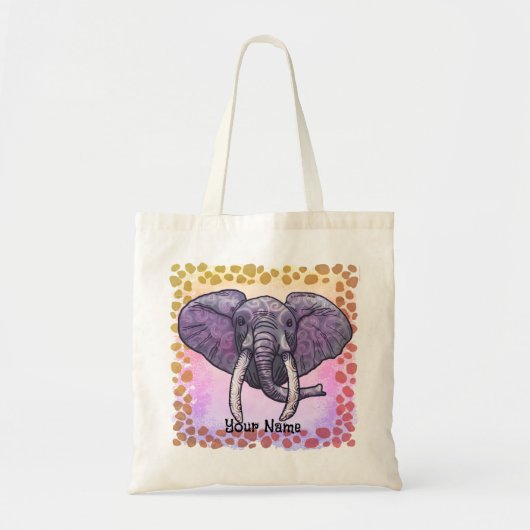 Paarse Olifant Tote Bag (Voorkant)